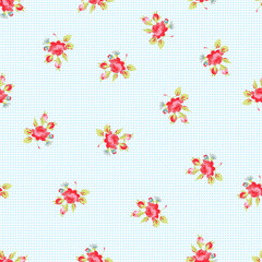 Seamless Pattern with red roses