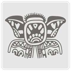 monochrome icon with American Indians art and ethnic ornaments for your design