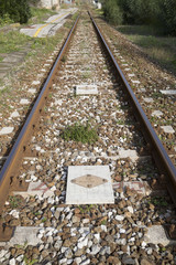 Naklejka premium Railway Train Sensor SCMT for send data information from the Train to the Central Control Traffic Station