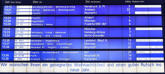 Tableau d'affichage...gare de N&uuml;rnberg