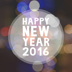 Happy New Year 2016 on bokeh lights1