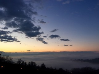 Sunset fog