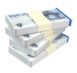 Danish krone isolated on white background Computer generated 3D photo rendering