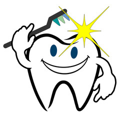 ts10 ToothSign - toothbrush - bright shiny white teeth - square g4117