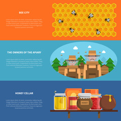 Fototapeta premium Honey Banners Set