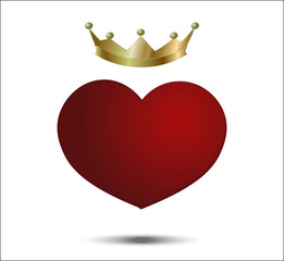 red heart with crown