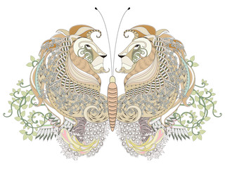 creative butterfly coloring page