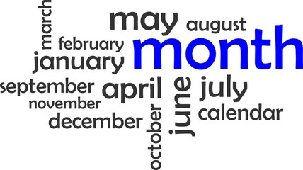 word cloud - month