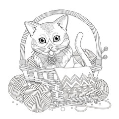 adorable kitty coloring page
