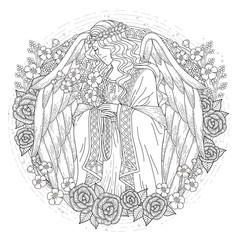 graceful angel coloring page