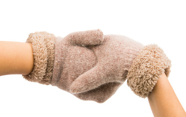 warm gloves made of wool