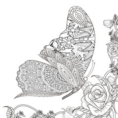 Whimsical Butterfly Coloring Pages Sketch Coloring Page