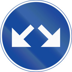 Road sign used in Sweden - Pass either side