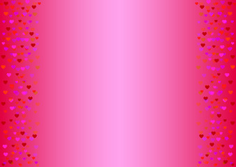 

delicate pink background with hearts in shades of red