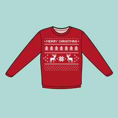 christmas winter warm sweater flat icon