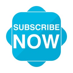 Blue square icon subscribe now