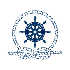 Marine symbol. Nautical design elements.
