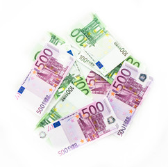 euro bills  euro banknotes money. European Union Currency