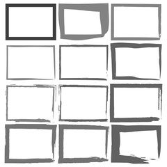 Set Grunge Black Frames on a white background