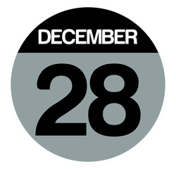 28 december calendar circle