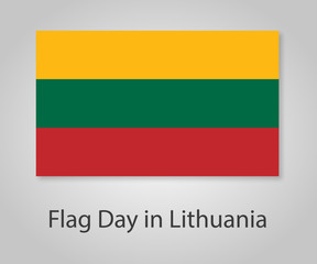 Flag Day in Lithuania with a shadow on gray background