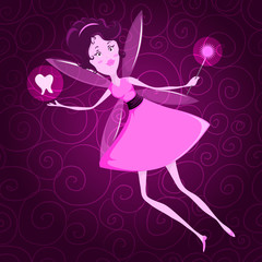 Fototapeta premium Tooth Fairy. Cartoon vector illustration.
