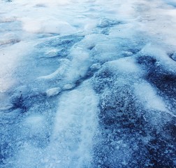 blue ice on the ground