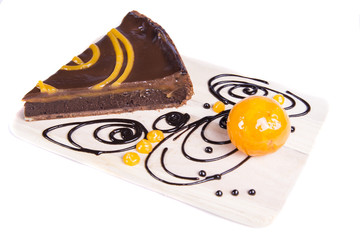 Orange chocco tart cake