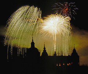 Kalmar slott på nyårsaft0n med fyrvekeri © gorerl