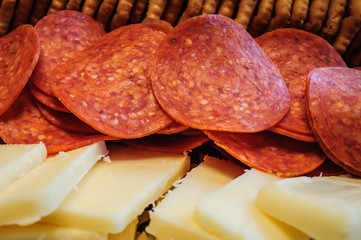 Crackers, Cheese and Pepperoni Tray