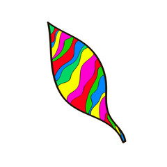 Isolated Bright Colorful Pride Leaf Icon