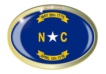 North Carolina State Flag Oval Button
