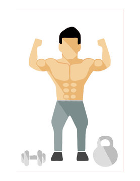 Vector illustration of Mucles sportsmen