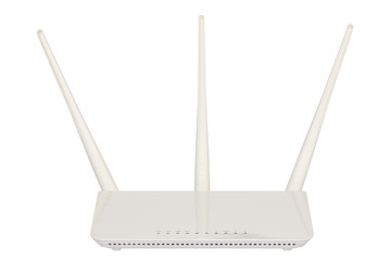 Wireless router isolated on white background.
