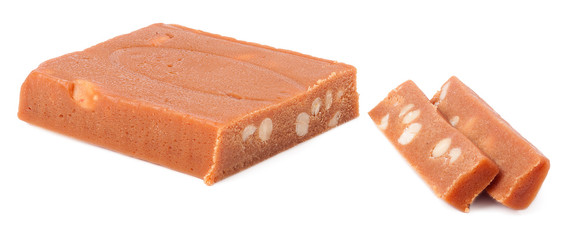 Pieces of sherbet isolated on white background