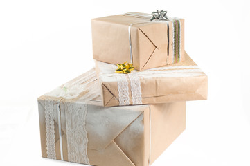 gift boxes on white background