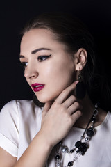 Obraz premium beautiful, sexy woman. studio 