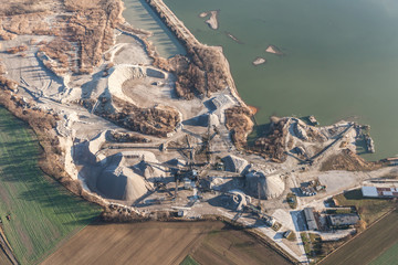 Obraz premium aerial view of the sand excvation landscape