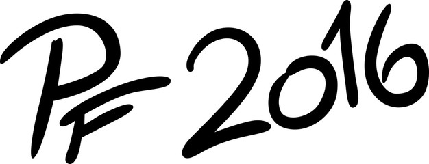 PF 2016  isolated on white - vector text
