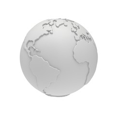 Earth planet globe. 3D render. America view.