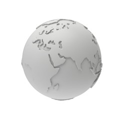Earth planet globe. 3D render. India view.