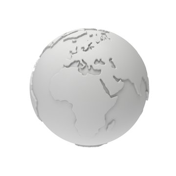 Earth planet globe. 3D render. Africa view.