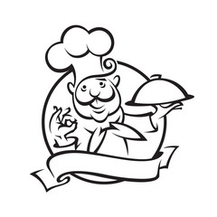 chef with tray of food in hand