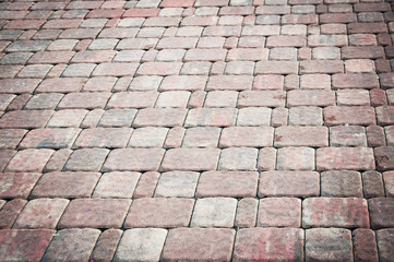 Pavement of granite in the town street