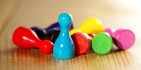 Umgefallene Spielkegel