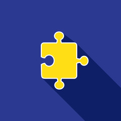 Bright yellow pazzle parts in flat style.