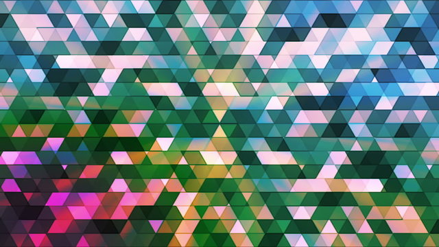 Broadcast Twinkling Polygon Hi-Tech Triangles, Multi Color, Abstract, Loop, HD