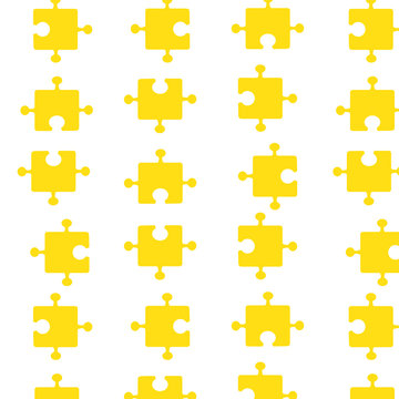 Seamless pattern of bright yellow pazzle parts. Vector