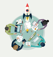 Startup concept. Flat design.