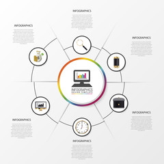 Obraz premium Vector circle elements for infographic. Template for cycling diagram
